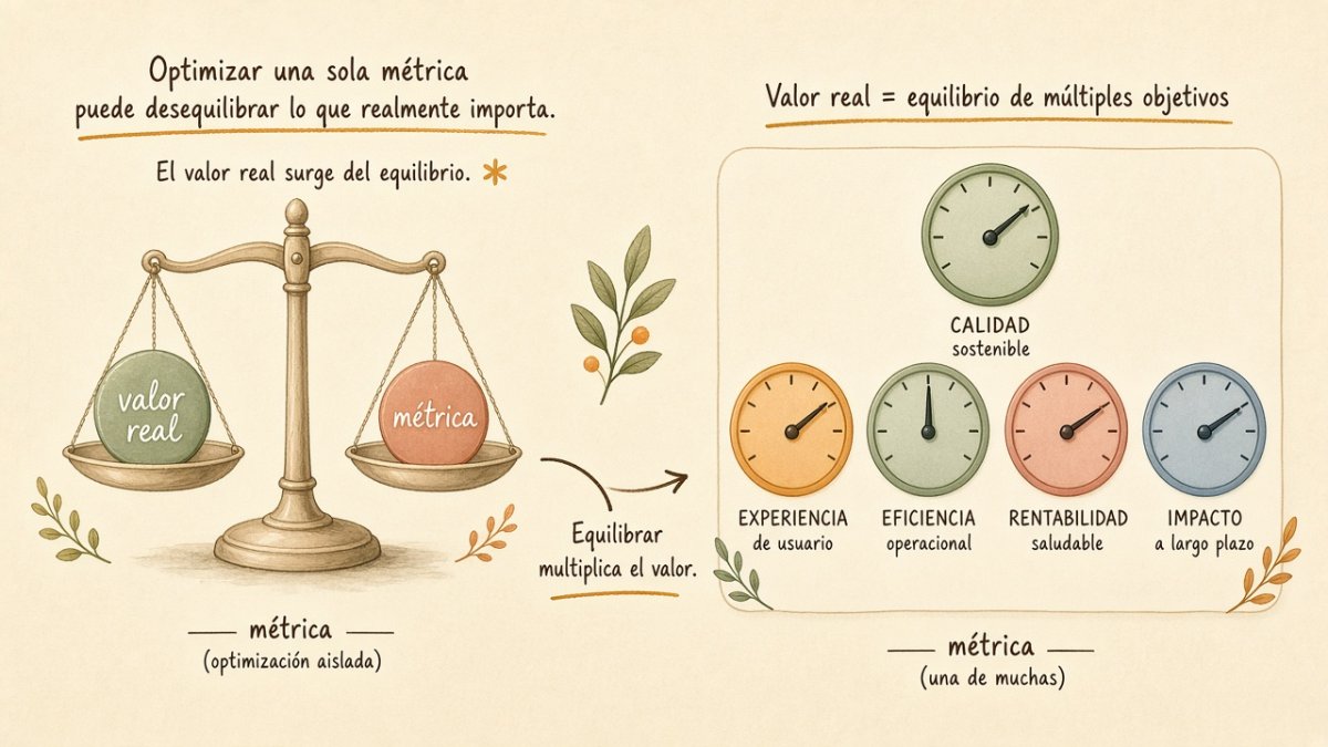 Equilibrio entre la métrica y el valor real